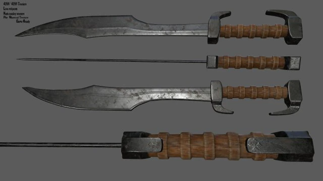 sword 3D Model .c4d .max .obj .3ds .fbx .stl .blend
