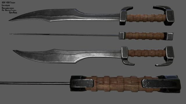sword 3D Model .c4d .max .obj .3ds .fbx .stl .blend