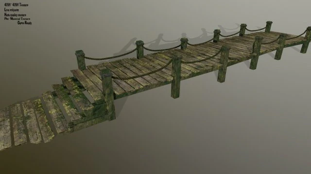 wooden pier 3D Model .c4d .max .obj .3ds .fbx .stl .blend