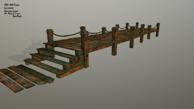 woodenpier Modèle 3D .c4d .max .obj .3ds .fbx .stl .blend 