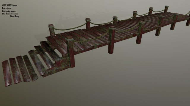 wooden pier 3D Model .c4d .max .obj .3ds .fbx .stl .blend 