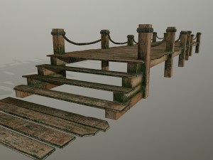 wooden pier 3D 模型
