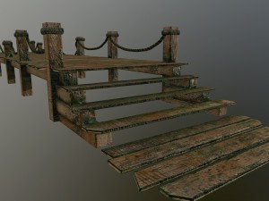 wooden pier 3D 模型