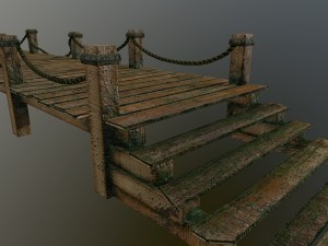 wooden pier 3D 模型