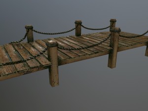 wooden pier 3D 模型