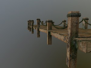wooden pier 3D 模型