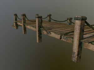 wooden pier 3D 模型