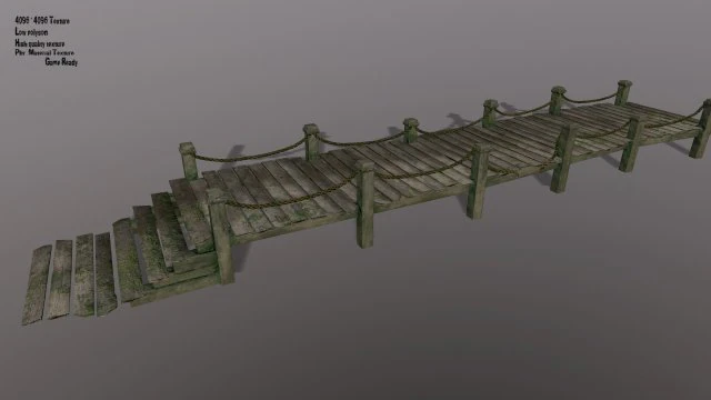 woodenpier 3D Model .c4d .max .obj .3ds .fbx .stl .blend 