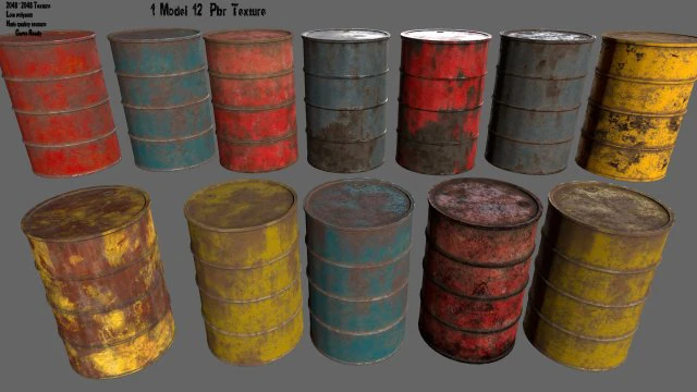 barrel set 3D Model .c4d .max .obj .3ds .fbx .stl .blend 