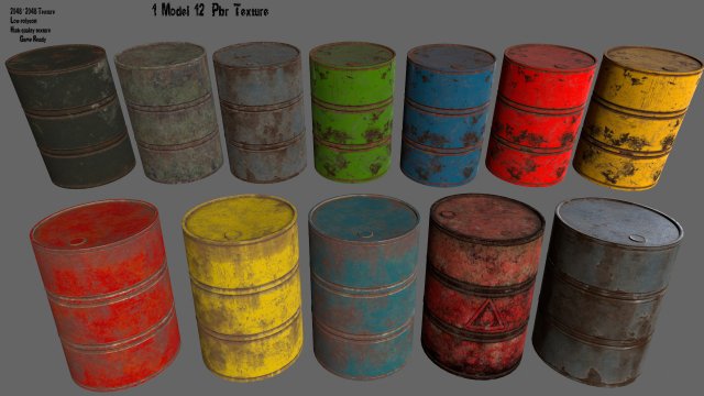 barrel set 3Dモデル .c4d .max .obj .3ds .fbx .stl .blend 