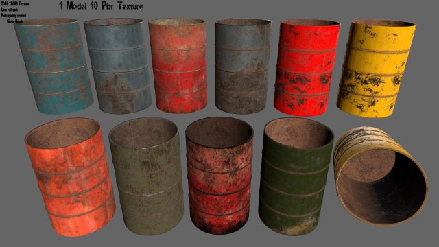 barrel set Modelo 3D .c4d .max .obj .3ds .fbx .stl .blend 