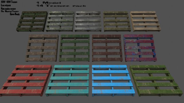 wood pallet 3D Model .c4d .max .obj .3ds .fbx .stl .blend 