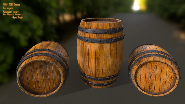 barra di legno Modello 3D .c4d .max .obj .3ds .fbx .stl .blend 