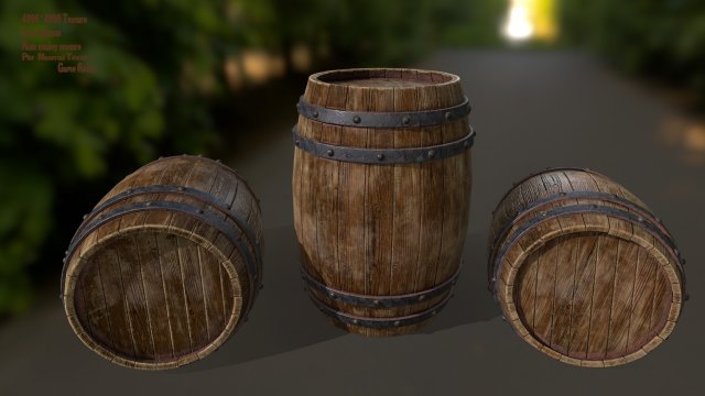 woodbarrel 3D Model .c4d .max .obj .3ds .fbx .stl .blend 