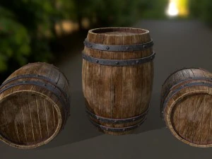 дерев'яна бочка 3D Модель