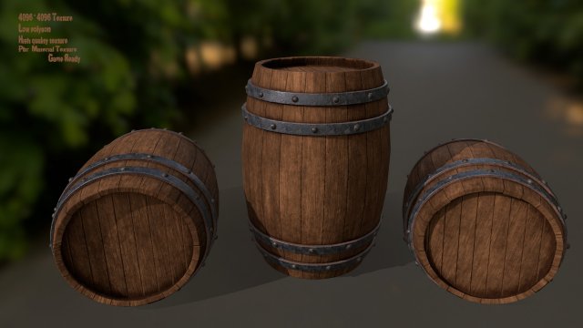 woodbarrel 3D 모델 .c4d .max .obj .3ds .fbx .stl .blend 