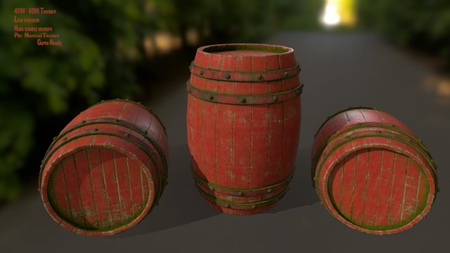 woodbarrel 3D 模型 .c4d .max .obj .3ds .fbx .stl .blend 