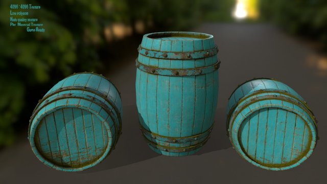woodbarrel 3D-Modell .c4d .max .obj .3ds .fbx .stl .blend 