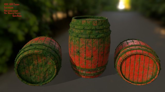 woodbarrel 3D 모델 .c4d .max .obj .3ds .fbx .stl .blend 