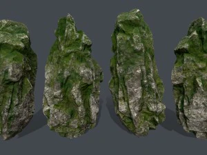 mossy rocks 3D Model
