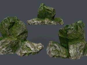mossy rocks 3D Model