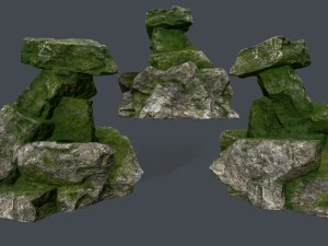 mossy rocks 3D Model