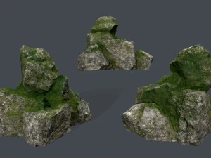 mossy rocks 3D Model