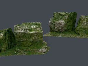 mossy rocks 3D Model