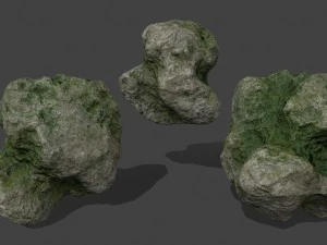 mossy rocks 3D Model