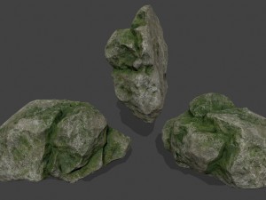 mossy rocks Modelo 3D
