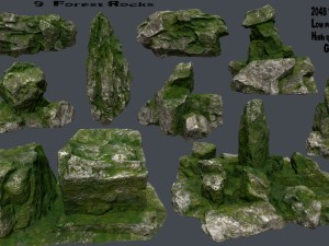 forest rocks 3D 모델