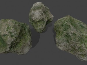 forest mossy rocks 3D 模型