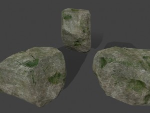 forest mossy rocks 3D 模型