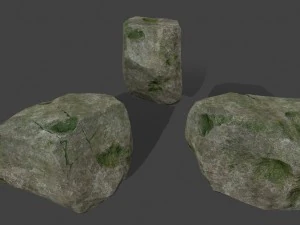 forest mossy rocks 3D Model