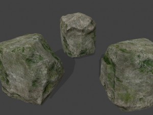 forest mossy rocks 3D 模型