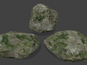 forest mossy rocks 3D 模型