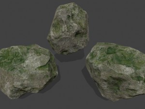 forest mossy rocks 3D 模型
