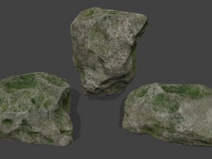 forest mossy rocks 3D 模型