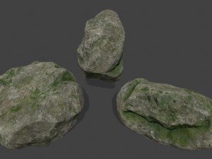 forest mossy rocks 3D 模型