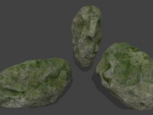 forest mossy rocks 3D 模型