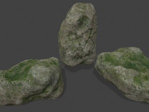 forest mossy rocks 3D 模型