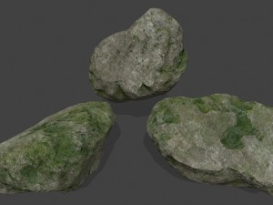 forest mossy rocks 3D 模型