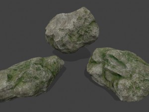 forest mossy rocks 3D 模型