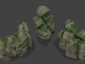 forest mossy rocks 3D 模型