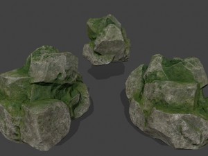 forest mossy rocks 3D 模型