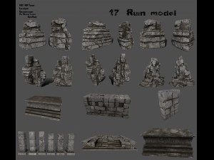 ruin set 3D Модель