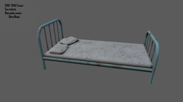 cama velha Modelo 3D .c4d .max .obj .3ds .fbx .stl .blend 