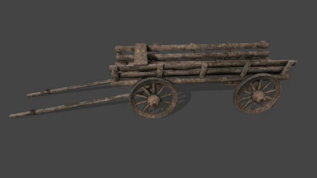 woodencart 3D Model .c4d .max .obj .3ds .fbx .stl .blend 