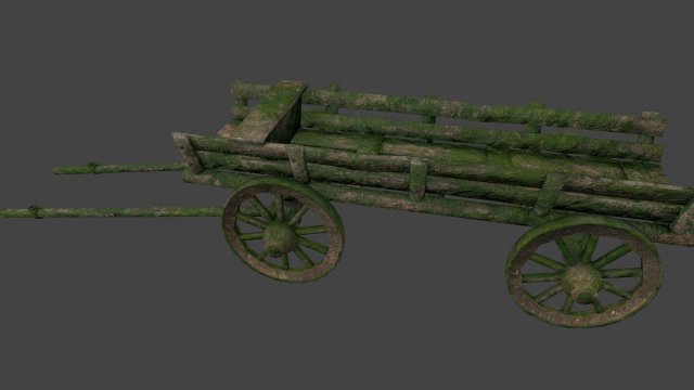 woodencart 3D Model .c4d .max .obj .3ds .fbx .stl .blend 