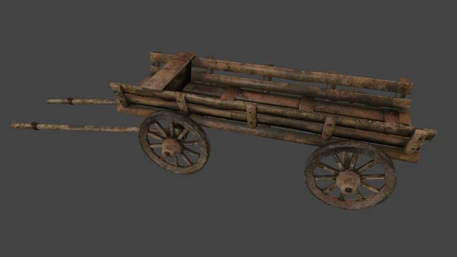woodencart 3D Model .c4d .max .obj .3ds .fbx .stl .blend 